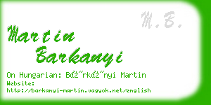 martin barkanyi business card